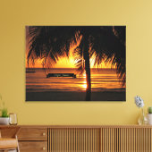 Negril, Jamaica prachtige zonsondergang Canvas Afdruk (Insitu (Woonkamer))