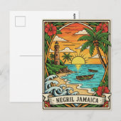 Negril Jamaica Strand Briefkaart (Voorkant / Achterkant)