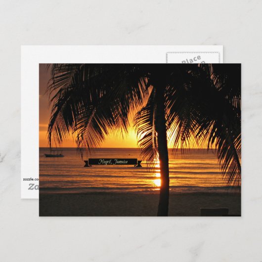 Negril, Jamaica-zonsondergang Briefkaart (Voorkant / Achterkant)