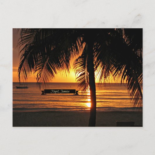 Negril, Jamaica-zonsondergang Briefkaart (Voorkant)