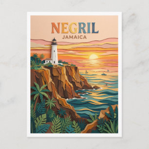Negril Lighthouse Kliffen Jamaica Briefkaart