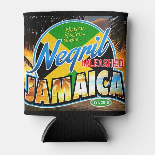 Negril ontketend Jamaica zwart logo kan gezellig Blikjeskoeler (Voorkant)