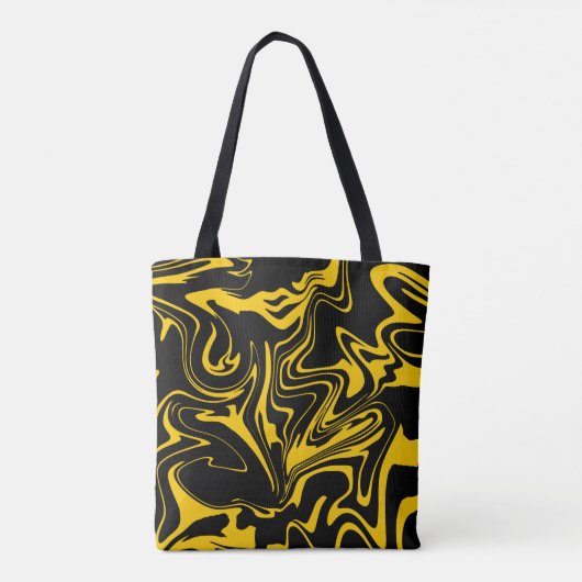 negro con amarillo tote bag (Achterkant)