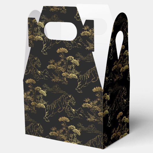 negro con dorado estilo asiático bedankdoosjes (Geopend)