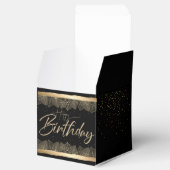negro elegante para cumple con hojas bedankdoosjes (Geopend)