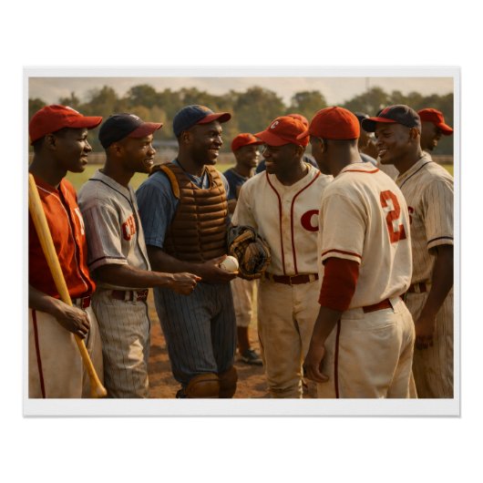 Negro League All Stars Post Game Chat Perfect Poster (Voorkant)