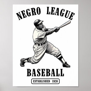 Negro League Bysebyll Black Geschiedenis Maand Poster