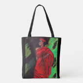 NEGRO VROUW IN RODE TOTE BAG (Achterkant)