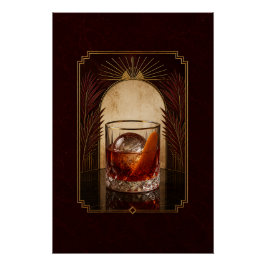 Negroni Art Deco Poster | Printbare Zwarte Goud Th
