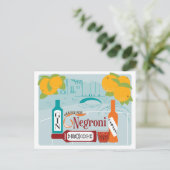 Negroni Citrus Cocktail Briefkaart (Staand voorkant)