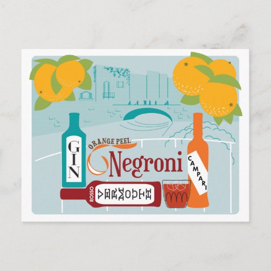 Negroni Citrus Cocktail Briefkaart (Voorkant)