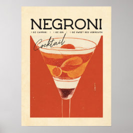  Negroni Cocktail Art: Een Smaak van het verleden Poster
