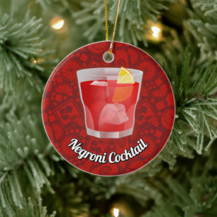 Negroni Cocktail Keramisch Ornament
