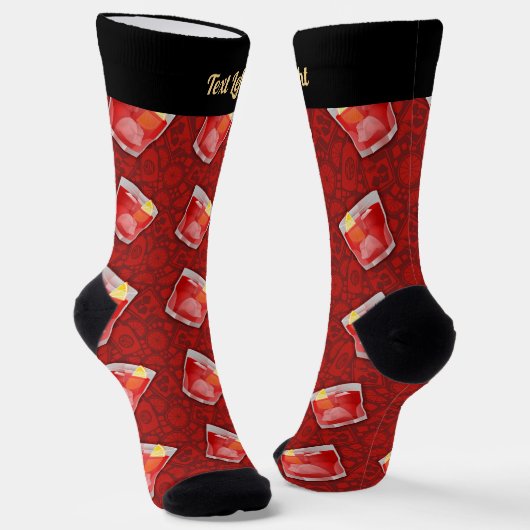 Negroni Cocktail Patroon Sokken (Gebogen)