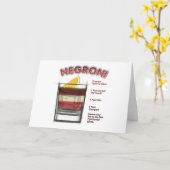 NEGRONI Cocktail Recipe Art Kaart (Gele Bloem)