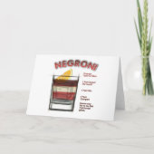 NEGRONI Cocktail Recipe Art Kaart (Voorkant)