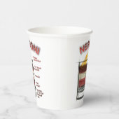 NEGRONI Cocktail Recipe Art Papieren Bekers (Rechts)