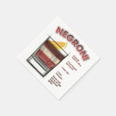 NEGRONI Cocktail Recipe Art Servet (Hoek)