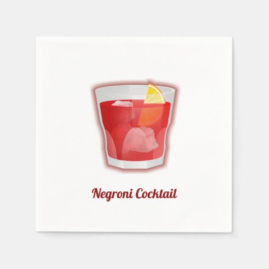 Negroni Cocktail Servet (Voorkant)