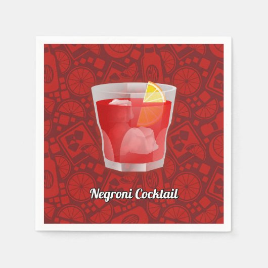 Negroni Cocktail Servet (Voorkant)