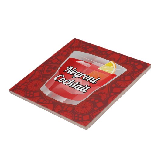 Negroni Cocktail Tegeltje (Zijkant)
