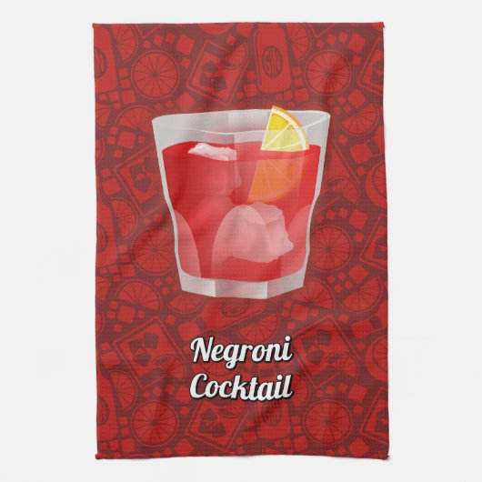 Negroni Cocktail Theedoek (Verticaal)