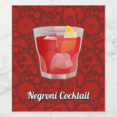 Negroni Cocktail Wijn Etiket (Enkel label)