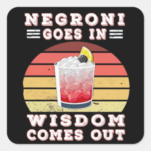Negroni gaat uit in wijsheid vierkante sticker