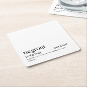 Negroni Modern Quote Black Typografie Kartonnen Onderzetters (Schuin)