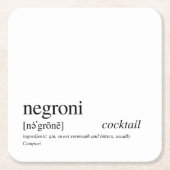 Negroni Modern Quote Black Typografie Kartonnen Onderzetters (Voorkant)