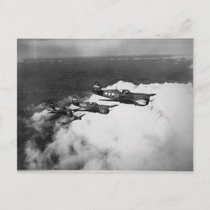Negropiloten in Vliegtuig met haaienvinnen P-40 Vo Briefkaart