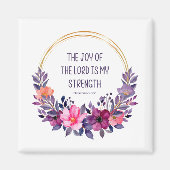 Nehemia 8:10 Kleurrijke bloem, vreugde des Heren Magneet (Voorkant)