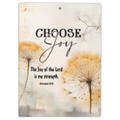 Nehemia 8:10 Vreugde van de Heer Bijbel Paardenblo Klembord (Achterkant)