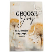 Nehemia 8:10 Vreugde van de Heer Bijbel Paardenblo Medium Cadeauzakje (Achterkant)