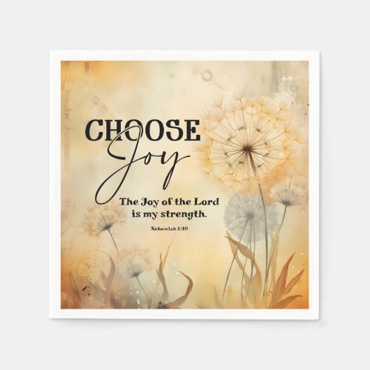 Nehemia 8:10 Vreugde van de Heer Bijbel Paardenblo Servet (Voorkant)