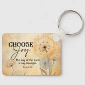 Nehemia 8:10 Vreugde van de Heer Bijbel Paardenblo Sleutelhanger (Voorkant)