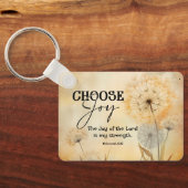 Nehemia 8:10 Vreugde van de Heer Bijbel Paardenblo Sleutelhanger (Achterkant)