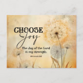 Nehemia 8:10 Vreugde van de Heer Bijbel Verse Bloe Briefkaart (Voorkant)