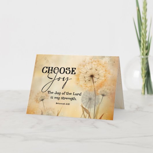 Nehemia 8:10 Vreugde van de Heer Bijbel Verse Bloe Kaart (Voorkant)