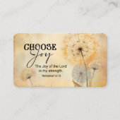 Nehemia 8:10 Vreugde van de Heer Bijbel Verse Bloe Visitekaartje (Voorkant)