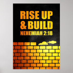 Nehemiah 2:18 Bijbelversie Poster