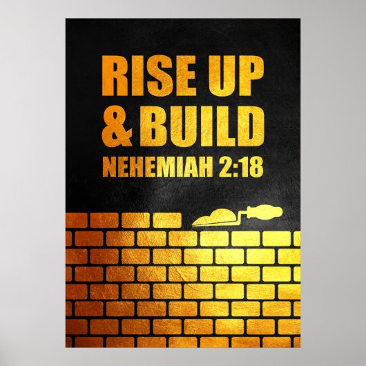 Nehemiah 2:18 Bijbelversie Poster (Voorkant)
