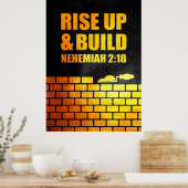 Nehemiah 2:18 Bijbelversie Poster (Keuken)