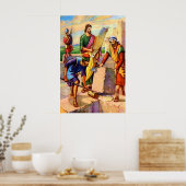 Nehemiah 4 Building the Walls of Jerusalem poster (Keuken)