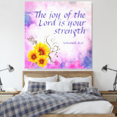 Nehemiah 8:10 canvas afdruk (Insitu (Slaapkamer))