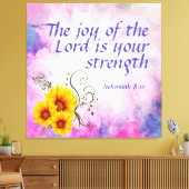 Nehemiah 8:10 canvas afdruk (Insitu (Woonkamer))
