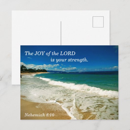 Nehemiah 8:10 De vreugde van de Heer is jouw krach Briefkaart (Voorkant / Achterkant)
