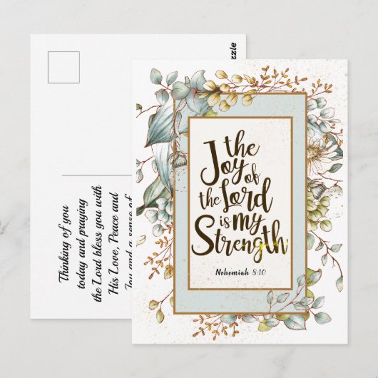 Nehemiah 8:10 De vreugde van de Heer is mijn krach Briefkaart (Voorkant / Achterkant)
