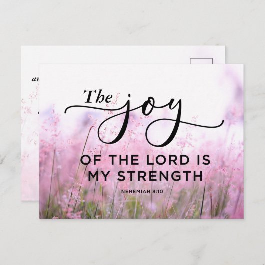 Nehemiah 8:10 De vreugde van de Heer is mijn krach Briefkaart (Voorkant / Achterkant)