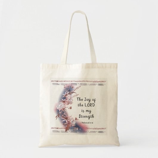 Nehemiah 8:10 De vreugde van de Heer is mijn krach Tote Bag (Voorkant)
